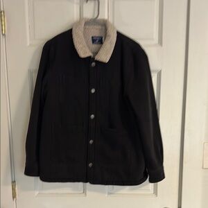 Black Jacket with Cream Collar